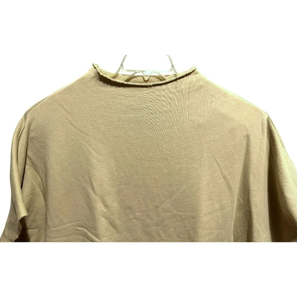 Frank & Eileen Capelet Womens OS Tan Audrey Funnel Neck Pullover Minimalist Lab - Picture 2 of 4